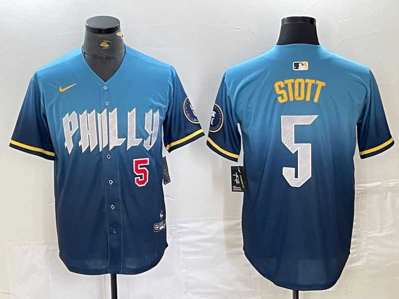 Men's Philadelphia Phillies #5 Bryson Stott Blue 2024 City Player Number Cool Base Stitched Jerseys,We sell and wholesale Men's Philadelphia Phillies #5 Bryson Stott Blue 2024 City Player Number Cool Base Stitched Jerseys on line form chian!